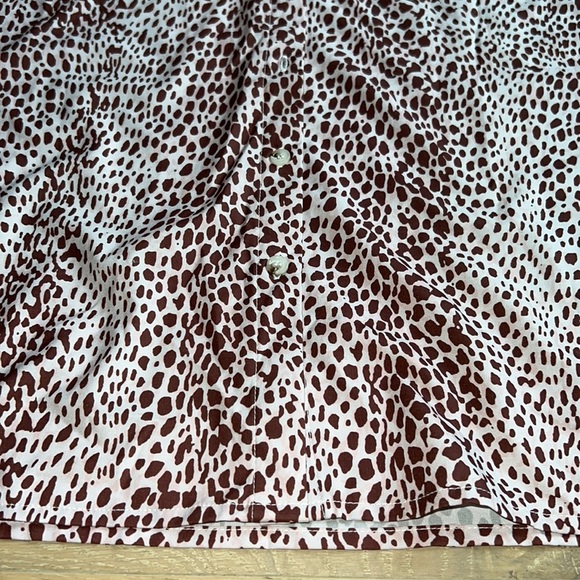 Leopard Cheetah Print Button Up Shirt Dress Long Sleeve Dress Animal Print Small - Picture 5 of 7